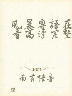 风暴粤语在线观看高清完整版电影封面