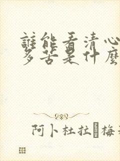 谁能看清心里有多苦是什么歌封面