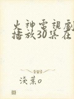 火神电视剧免费播放30集在线观看