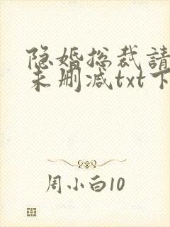 隐婚总裁请签字未删减txt下载