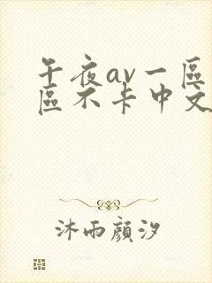 午夜av一区二区不卡中文字幕封面
