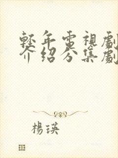 轻年电视剧剧情介绍分集剧情