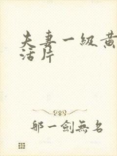 夫妻一级黄色生活片