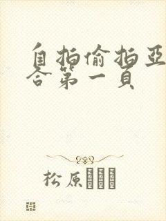 自拍偷拍亚洲综合第一页