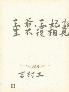 王爷,王妃说此生不复相见免费阅读无弹窗