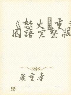 《怒火·重案》国语完整版封面