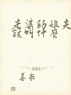 老婆的姐夫我应该叫什么