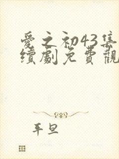 爱之初43集连续剧免费观看