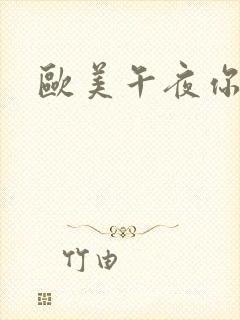 欧美午夜你懂的