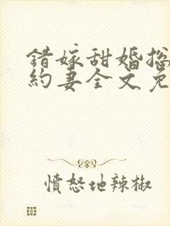 错嫁甜婚总裁契约妻全文免费阅读