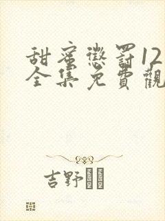 甜蜜惩罚12集全集免费观看电视剧