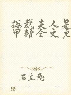 总裁夫人是个马甲精全文免费阅读