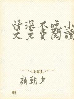 情深不晚小说全文免费阅读