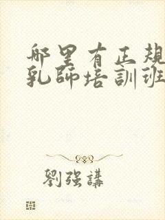 哪里有正规的催乳师培训班