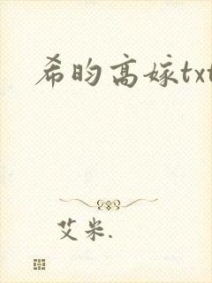 希昀高嫁txt