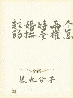 离婚时两个女儿的抚养权怎么判