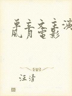 单立文主演过的风月电影封面