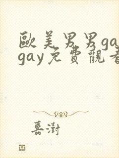欧美男男gaygay免费观看