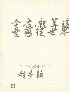 今夜,就算这份爱恋从世界上消失