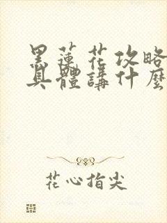 黑莲花攻略手册具体讲什么