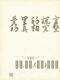 爱里的谎言仇恨的真相完整视频