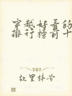 穿越好看的小说排行榜前十名有哪些