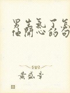 男生气了怎么哄他开心的句子