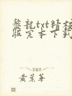 盘龙txt精校版完本下载