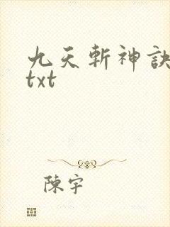九天斩神诀林辰txt
