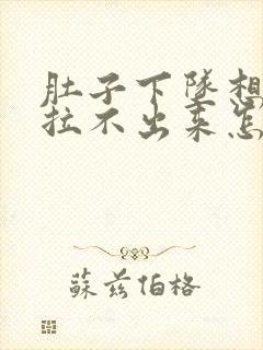 肚子下坠想拉屎拉不出来怎么回事