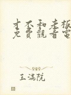 才不和老板恋爱免费观看电视剧封面