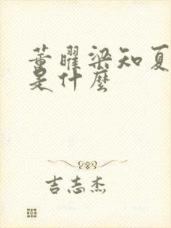 董曜梁知夏结局是什么