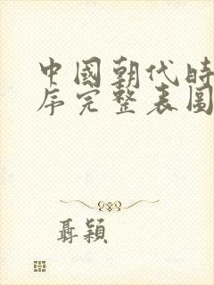 中国朝代时间顺序完整表图