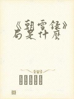 《朝雪录》大结局是什么