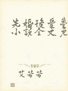 先婚后爱梦筱二小说全文免费阅读