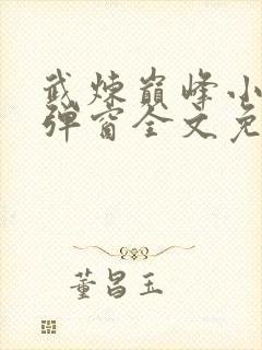 武炼巅峰小说无弹窗全文免费阅读