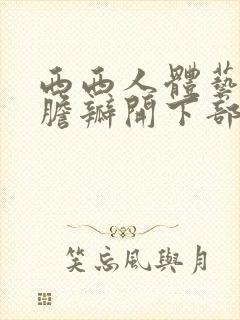 西西人体艺术大胆瓣开下部封面