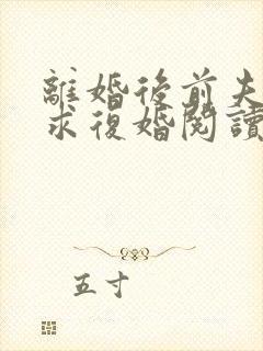 离婚后前夫哭着求复婚阅读阅读全文