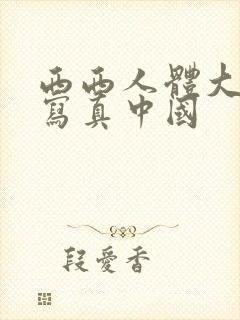 西西人体大尺度写真中国封面