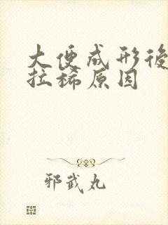 大便成形后面又拉稀原因封面