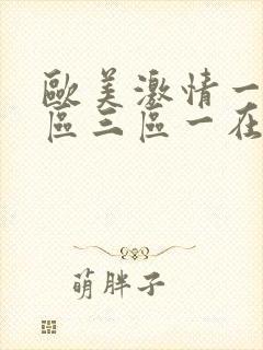 欧美激情一区二区三区一在线