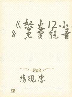 《怒火12小时》免费观看 完整