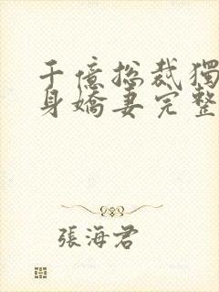 千亿总裁独宠替身娇妻完整版