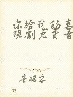 你给我的喜欢电视剧免费看封面