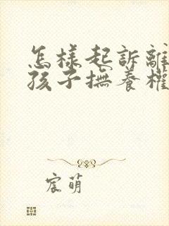 怎样起诉离婚的孩子抚养权