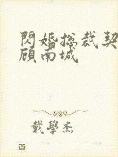 闪婚总裁契约妻顾南城