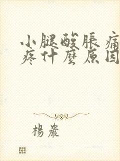 小腿酸胀痛膝盖疼什么原因引起的