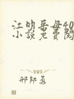 江明岳母40岁小说免费阅读封面