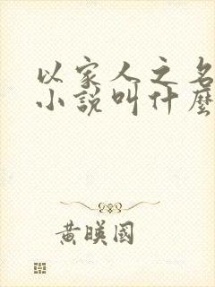 以家人之名原著小说叫什么名字