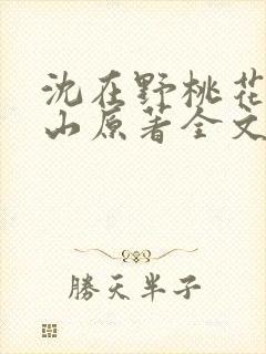 沈在野桃花映江山原著全文免费阅读大结局封面